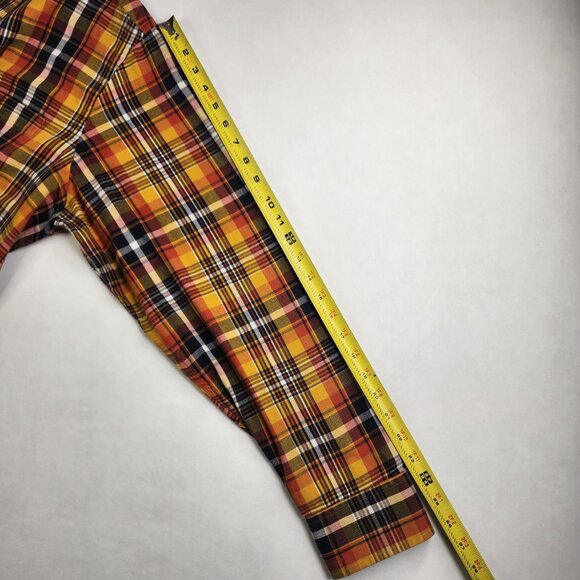 Banana Republic Men's Size XL Brownish Gold Plaid Striped Button Down Lumberjack - Picture 10 of 10